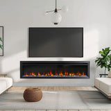 SimpliFire 72-Inch Allusion Slim Wall Mount / Built-In Electric Fireplace