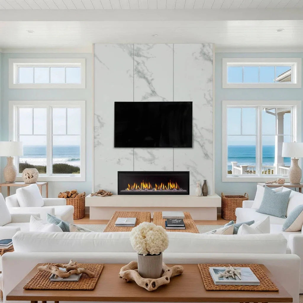 SimpliFire Allusion Edge 60-Inch Linear Built-In Virtual Electric Fireplace