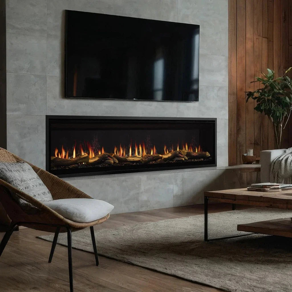 SimpliFire Allusion Edge 78-Inch Linear Built-In Virtual Electric Fireplace