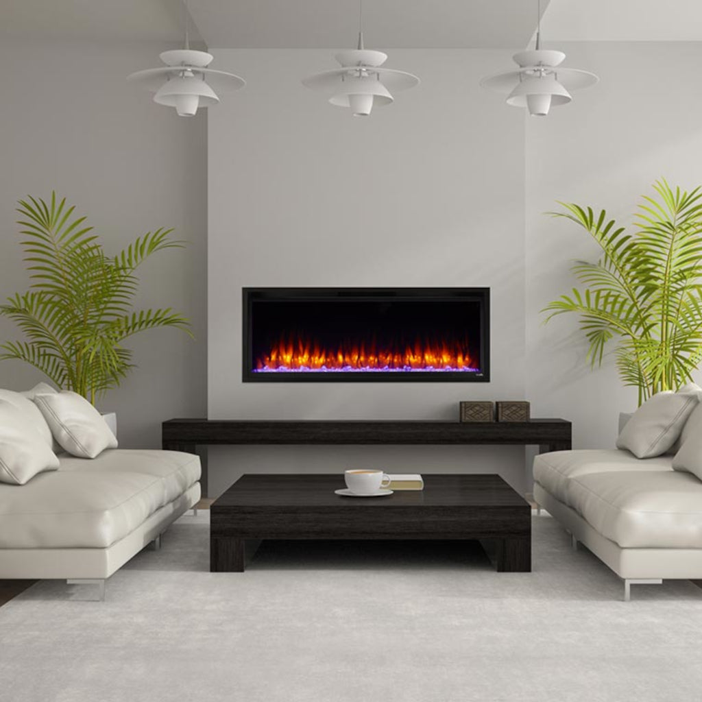 SimpliFire Allusion Platinum 50-Inch Wall Mount/Recessed Linear Electric Fireplace