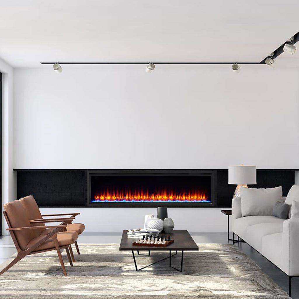 SimpliFire Allusion Platinum 72-Inch Wall Mount/Recessed Linear Electric Fireplace