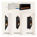 SimpliFire Allusion Recessed Linear Electric Fireplace