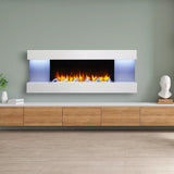 SimpliFire Format 60-Inch Floating Mantel Wall Mount Linear Electric Fireplace
