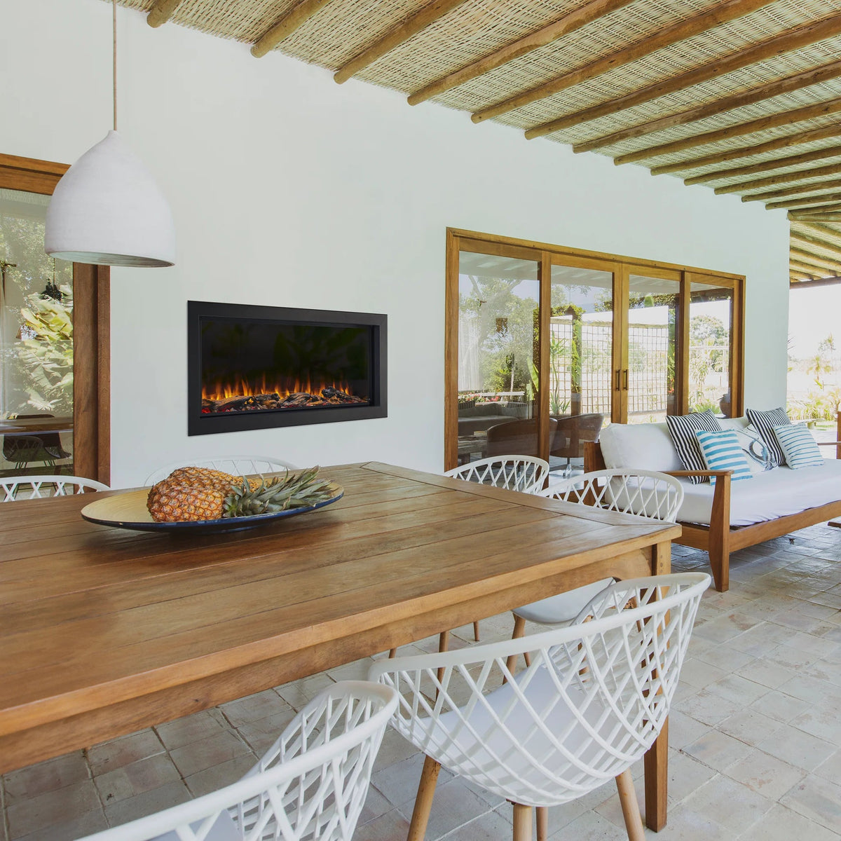 SimpliFire Forum Outdoor 43-Inch Built-In/Recessed Linear Electric Fireplace