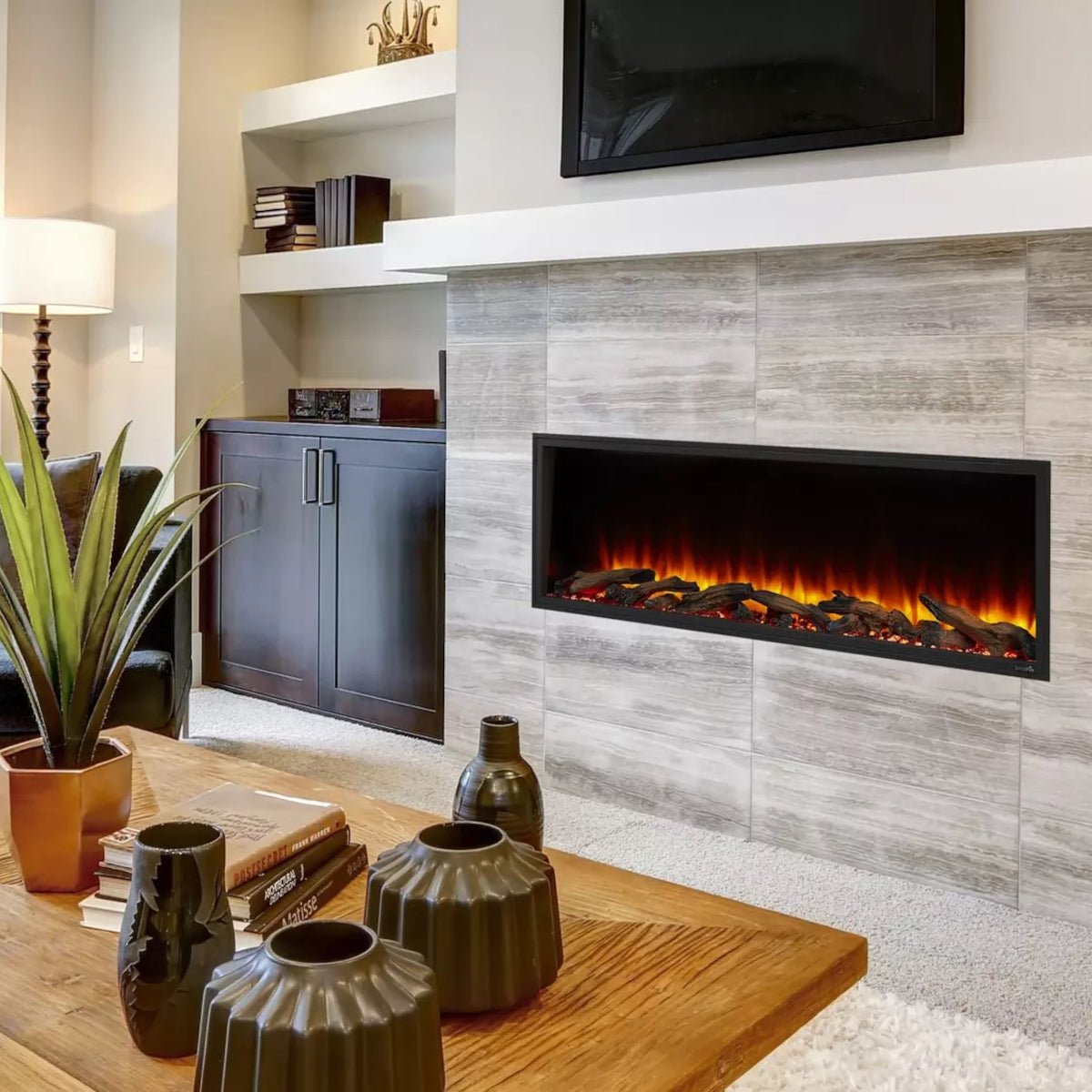 SimpliFire Scion 55-Inch Built-In Linear Electric Fireplace