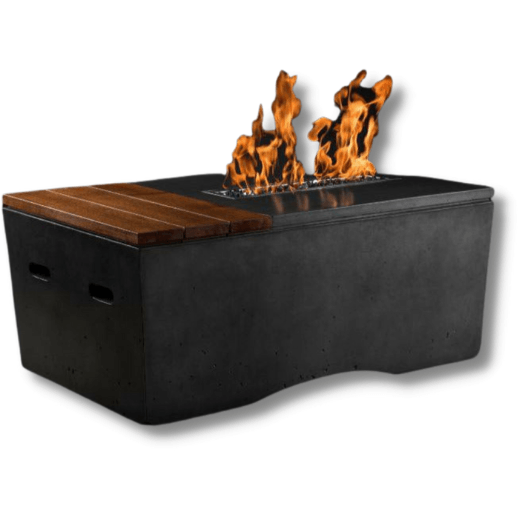 Slick Rock Concrete Oasis 48" Rectangular Concrete Fire Pit Table