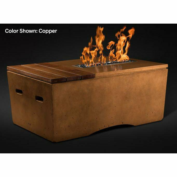 Slick Rock Concrete Oasis 48" Rectangular Concrete Fire Pit Table