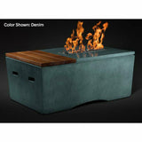 Slick Rock Concrete Oasis 48" Rectangular Concrete Fire Pit Table