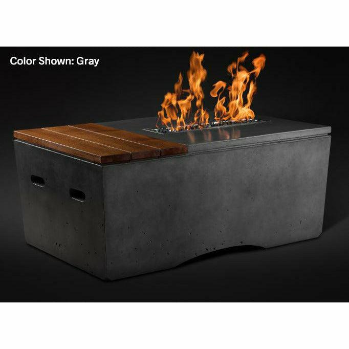 Slick Rock Concrete Oasis 48" Rectangular Concrete Fire Pit Table