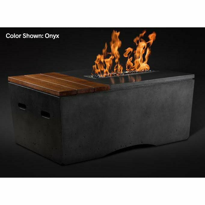 Slick Rock Concrete Oasis 48" Rectangular Concrete Fire Pit Table