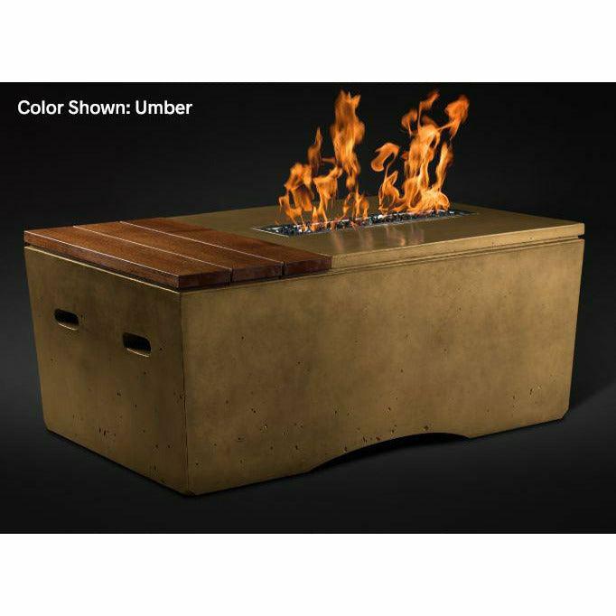 Slick Rock Concrete Oasis 48" Rectangular Concrete Fire Pit Table