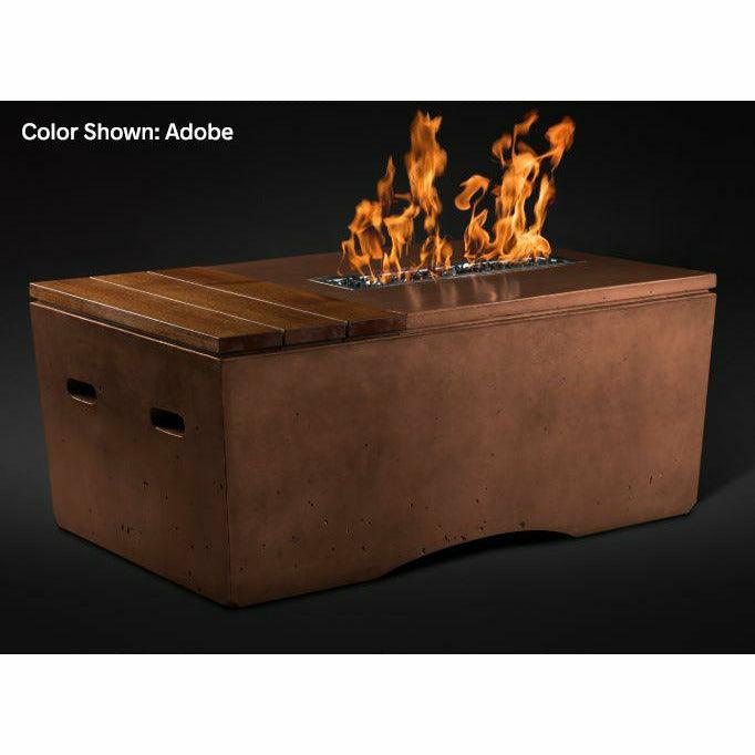 Slick Rock Concrete Oasis 48" Rectangular Concrete Fire Pit Table