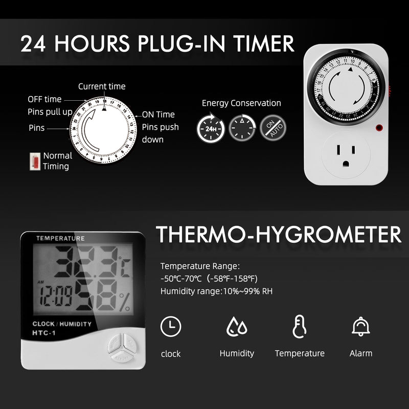 Spider Farmer 4-Inch 205 CFM Inline Fan Kits with Speed Controller Grow Tent Ventilation System
