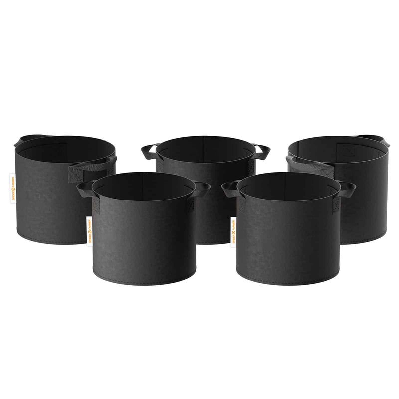 Spider Farmer 5-pack 11 gallon grow bags Heavy Duty 300G Thickened Nonwoven Plant Fabric Pots with Handles