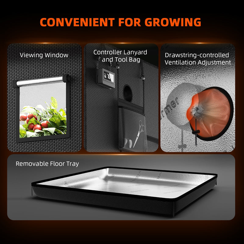 Spider Farmer 8’x4’x6.5′ 240cm x 120cm x 200cm Indoor Grow Tent (Free Grinder)
