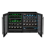 Allavino Reserva Series 100‑Bottle 34″ Tall Three‑Zone Black Stainless Steel Side‑by‑Side Wine Cooler Refrigerator 3Z‑BDW5034‑BS