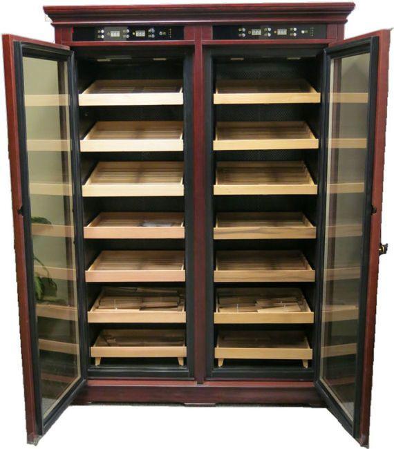 The Reagan Dual-Zone Climate Controlled Spanish Cedar Humidor Cabinet | 4,000 Cigars