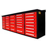 Chery Industrial 10’ Storage Cabinet with 35 Drawers Heavy‑Duty Tool Workbench