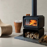 HearthArtSinn Ember 4 Simple Rotating Wood Burning Fireplace Wood Stove