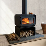 HearthArtSinn Ember 4 Simple Rotating Wood Burning Fireplace Wood Stove