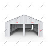 22FT × 23FT Double Garage Steel Barn Shed Cream K2223