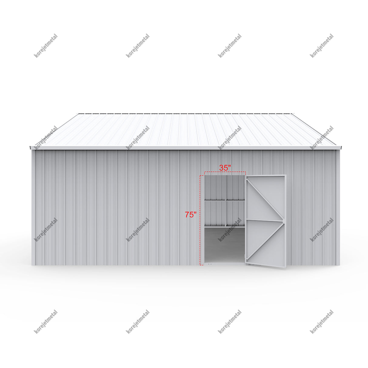 12FT × 20FT Single Garage Metal Shed Double Door Outdoor Storage Unit