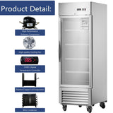 Chery Industrial 27” W27 19 cu. ft Commercial Display Glass Door Refrigerator