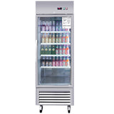 Chery Industrial 27” W27 19 cu. ft Commercial Display Glass Door Refrigerator