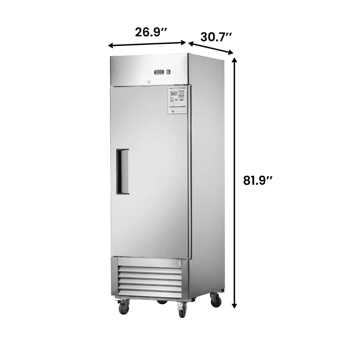 Chery Industrial 27"W Commercial Freezer 19 cu. ft. Single Solid Door Reach-In Freezer
