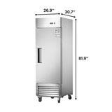 Chery Industrial 27"W Commercial Freezer 19 cu. ft. Single Solid Door Reach-In Freezer