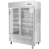 Chery Industrial 54"W Commercial Refrigerator 42 cu. ft. 2 Glass Door Reach In Refrigerator
