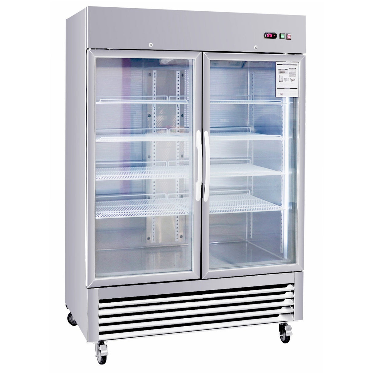 Chery Industrial 54"W Commercial Refrigerator 42 cu. ft. 2 Glass Door Reach In Refrigerator