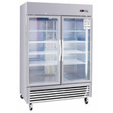 Chery Industrial 54"W Commercial Refrigerator 42 cu. ft. 2 Glass Door Reach In Refrigerator