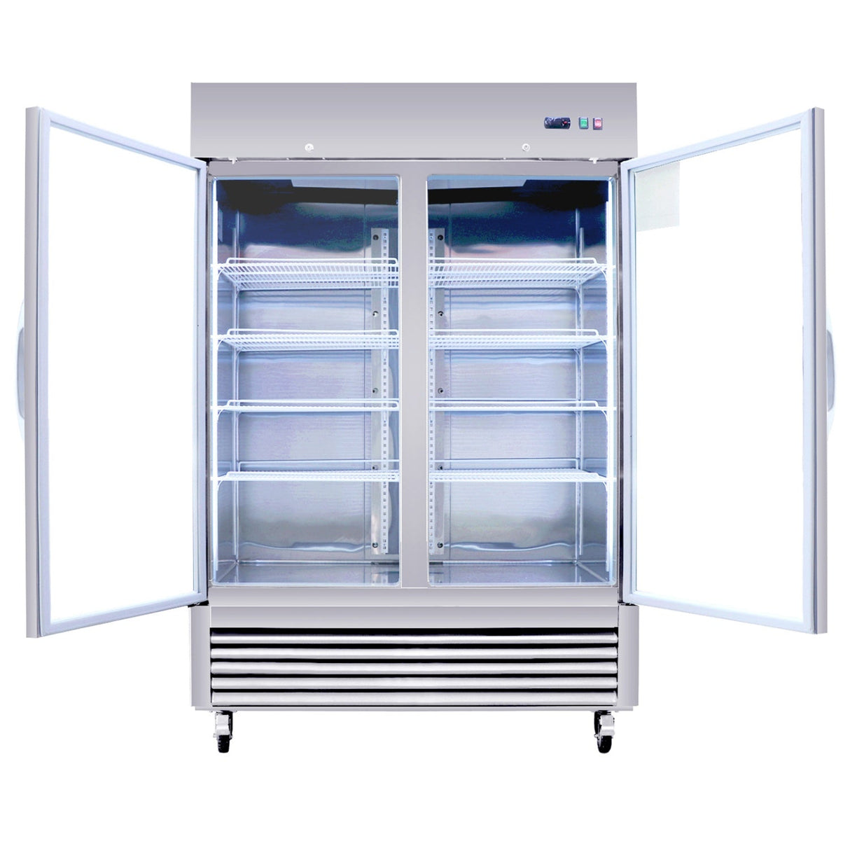 Chery Industrial 54"W Commercial Refrigerator 42 cu. ft. 2 Glass Door Reach In Refrigerator