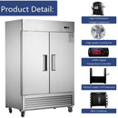 Chery Industrial 54"W Commercial Freezer 42 cu. ft. 2 Solid Door Reach-In Freezer