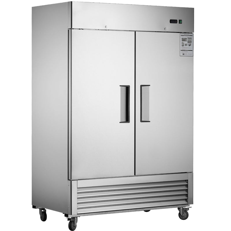 Chery Industrial 54"W Commercial Freezer 42 cu. ft. 2 Solid Door Reach-In Freezer