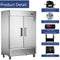 Chery Industrial 54"W Commercial Refrigerator 42 cu. ft. 2 Solid Door Reach-In Refrigerator