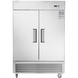 Chery Industrial 54"W Commercial Refrigerator 42 cu. ft. 2 Solid Door Reach-In Refrigerator