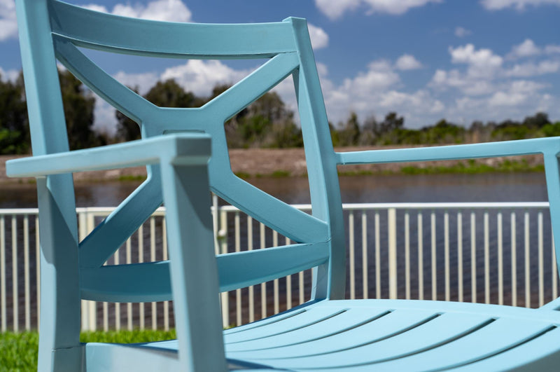 Rainbow Outdoor Zeus Set of 2 Stackable Armchair-Teal